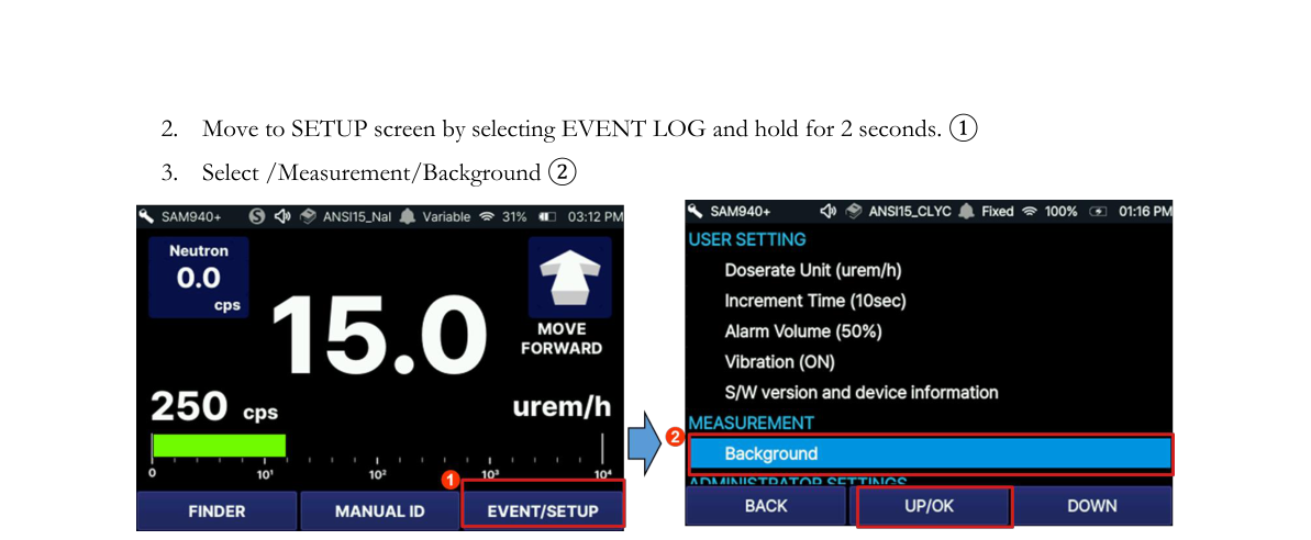 Background measurement