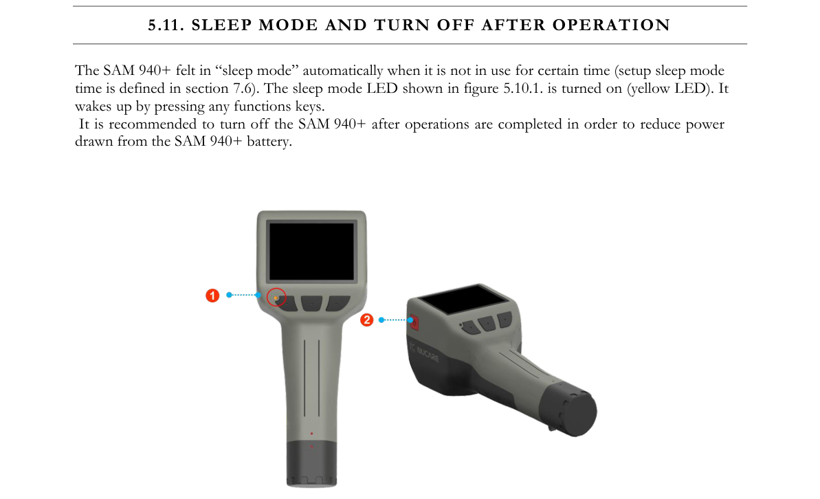 Sleep mode LED and power switch