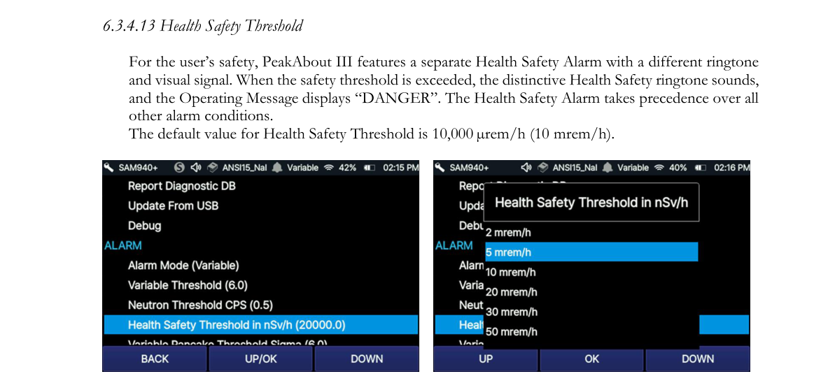 Health Safety Threshold