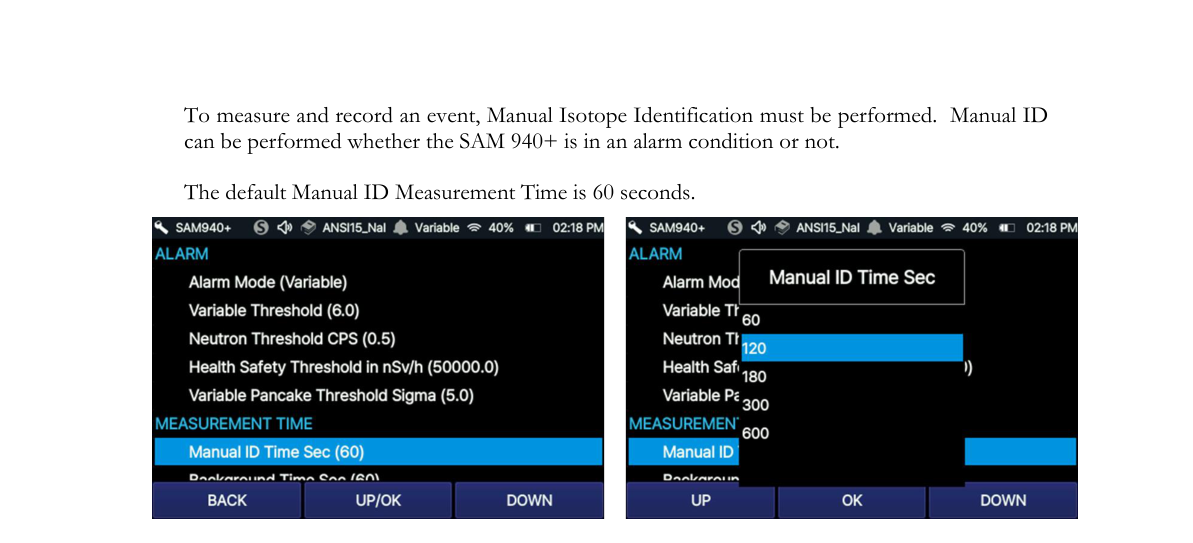 Manual ID Time Setting