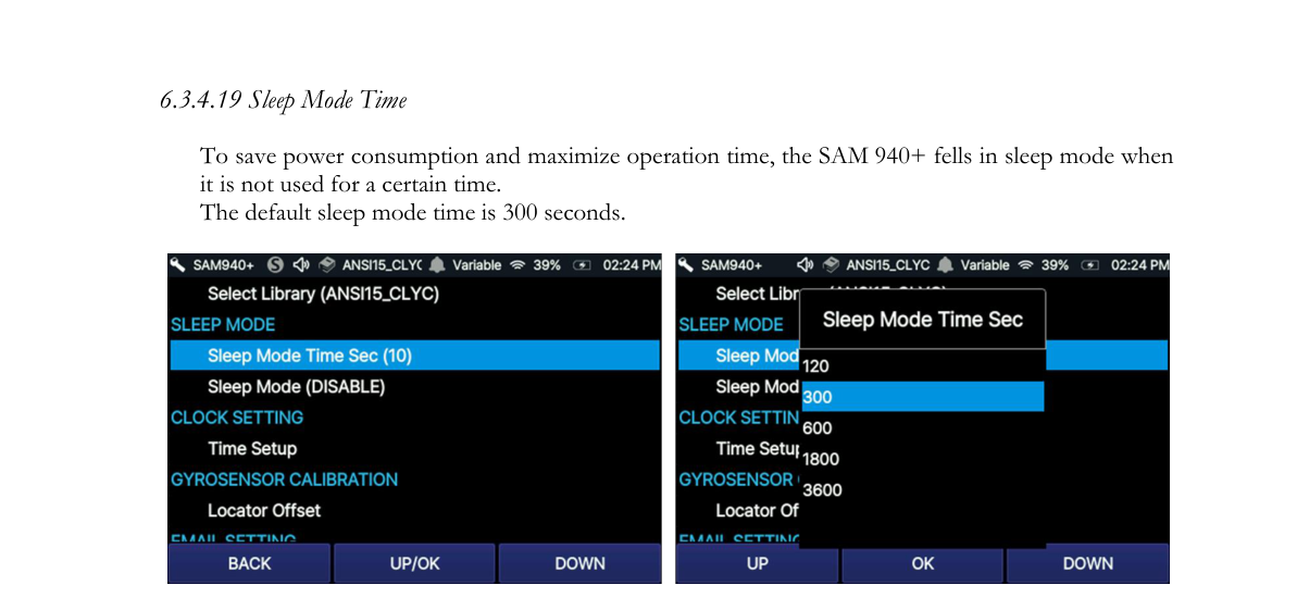 Setting Sleep Mode Time