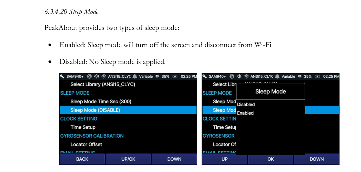 Sleep Mode Selection