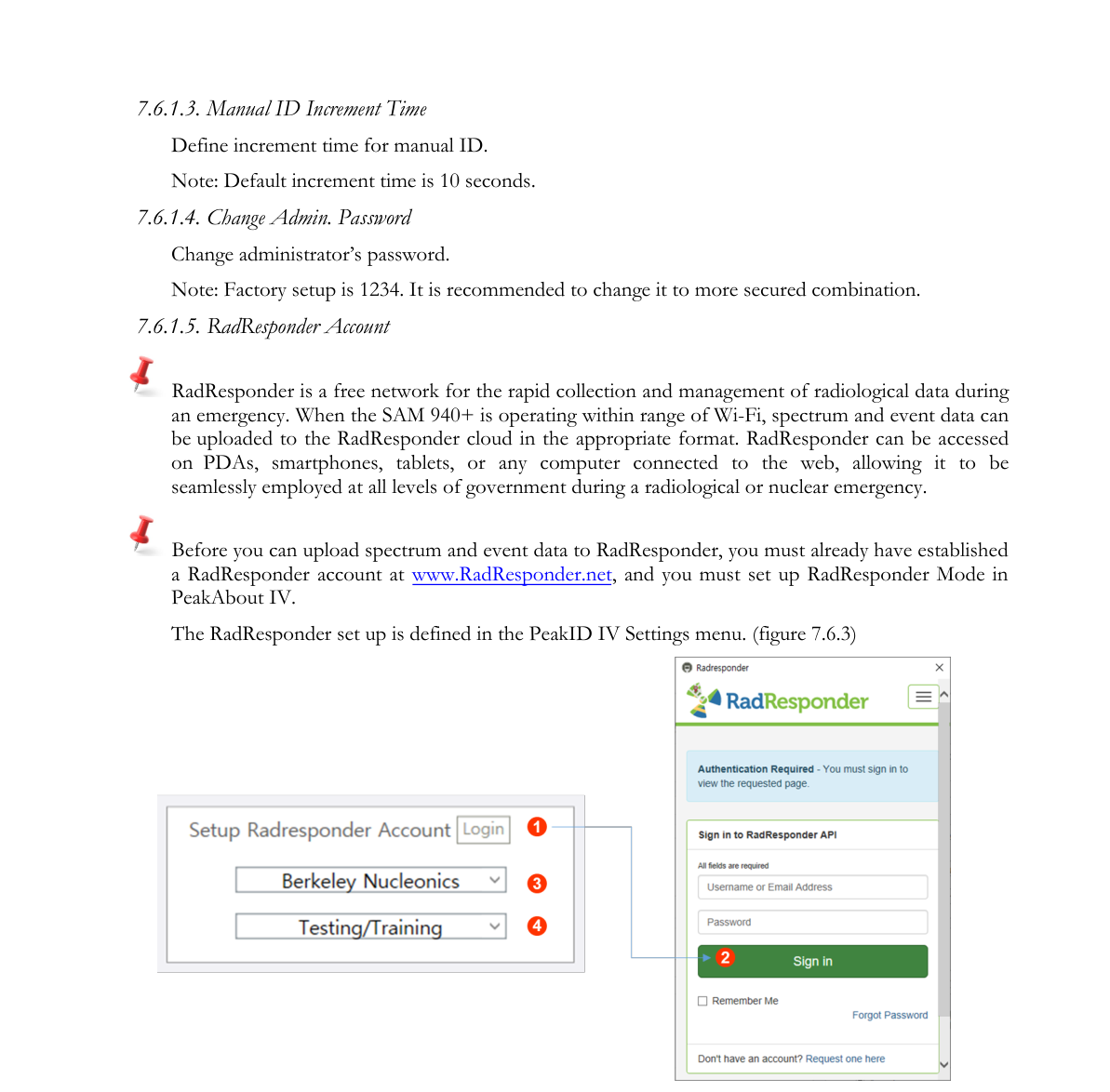 RadResponder settings example