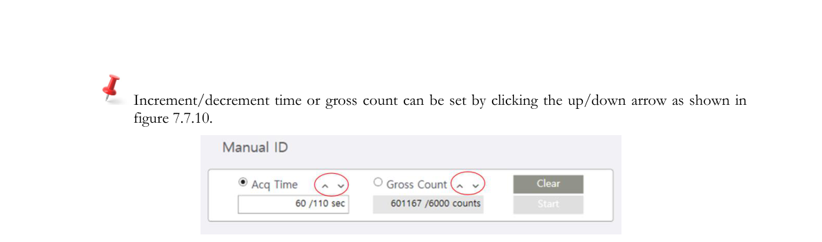 Increment/decrement time or gross count