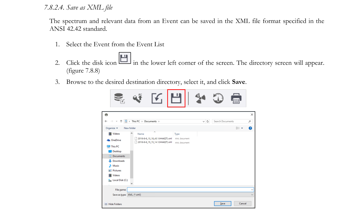 Save as XML file example