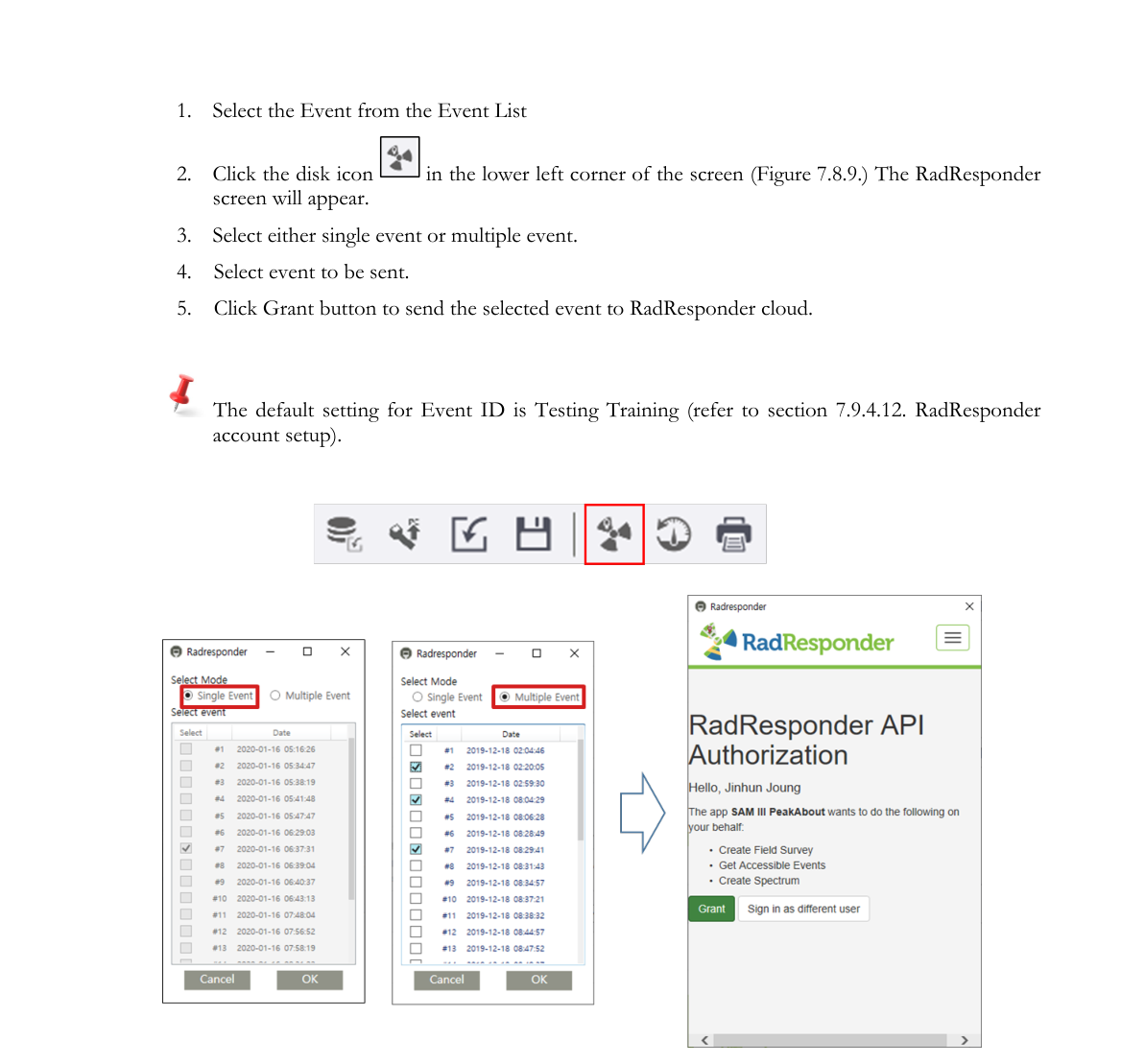 Send event to RadResponder example