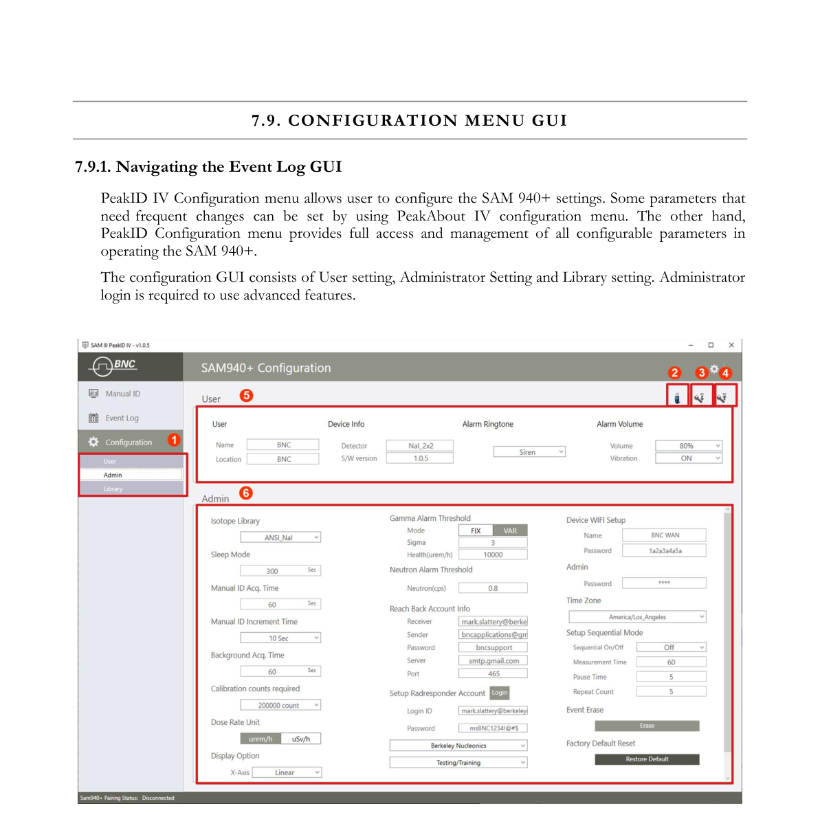 Configuration Menu GUI example