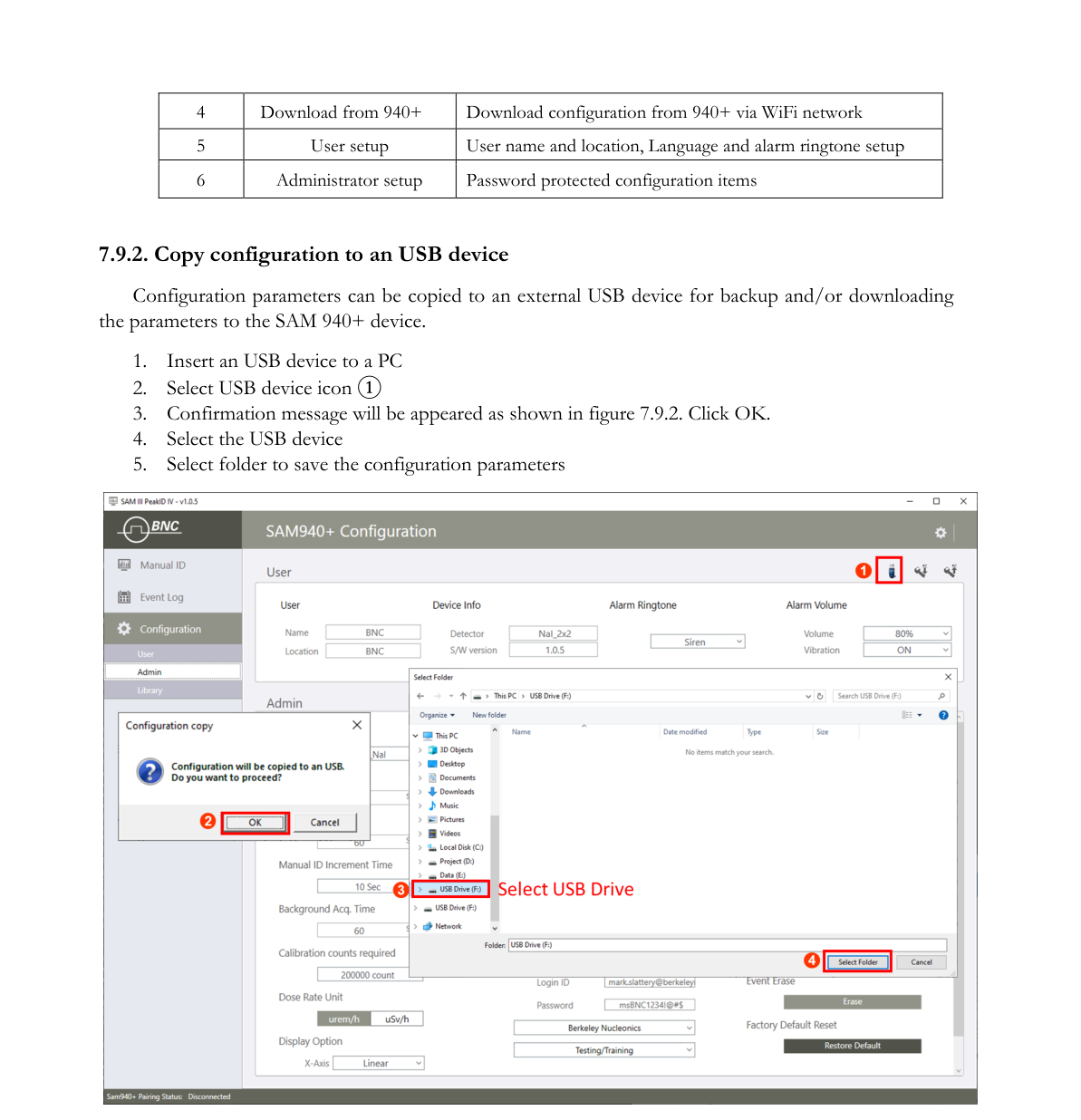 Copy configuration to a USB device