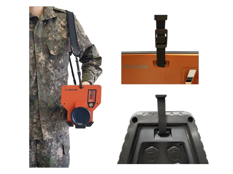 Shoulder strap assemble examples on the SAM 950 body