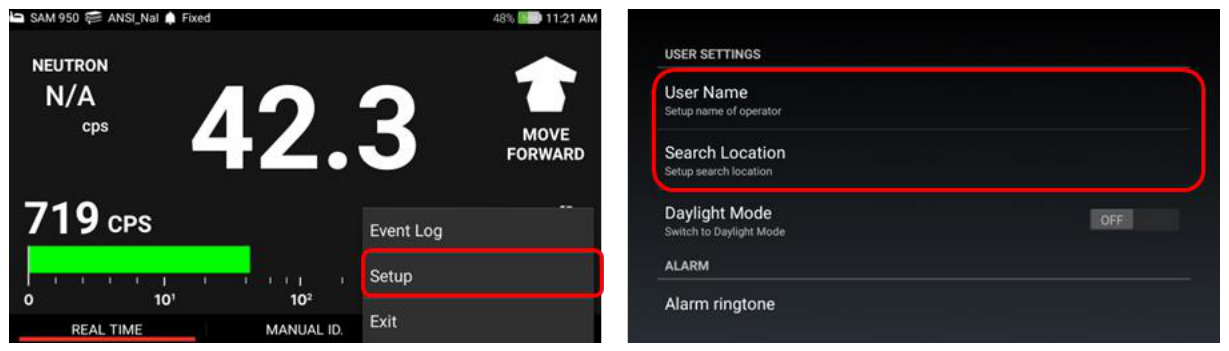 Example of accessing the Setup menu with Administrator password