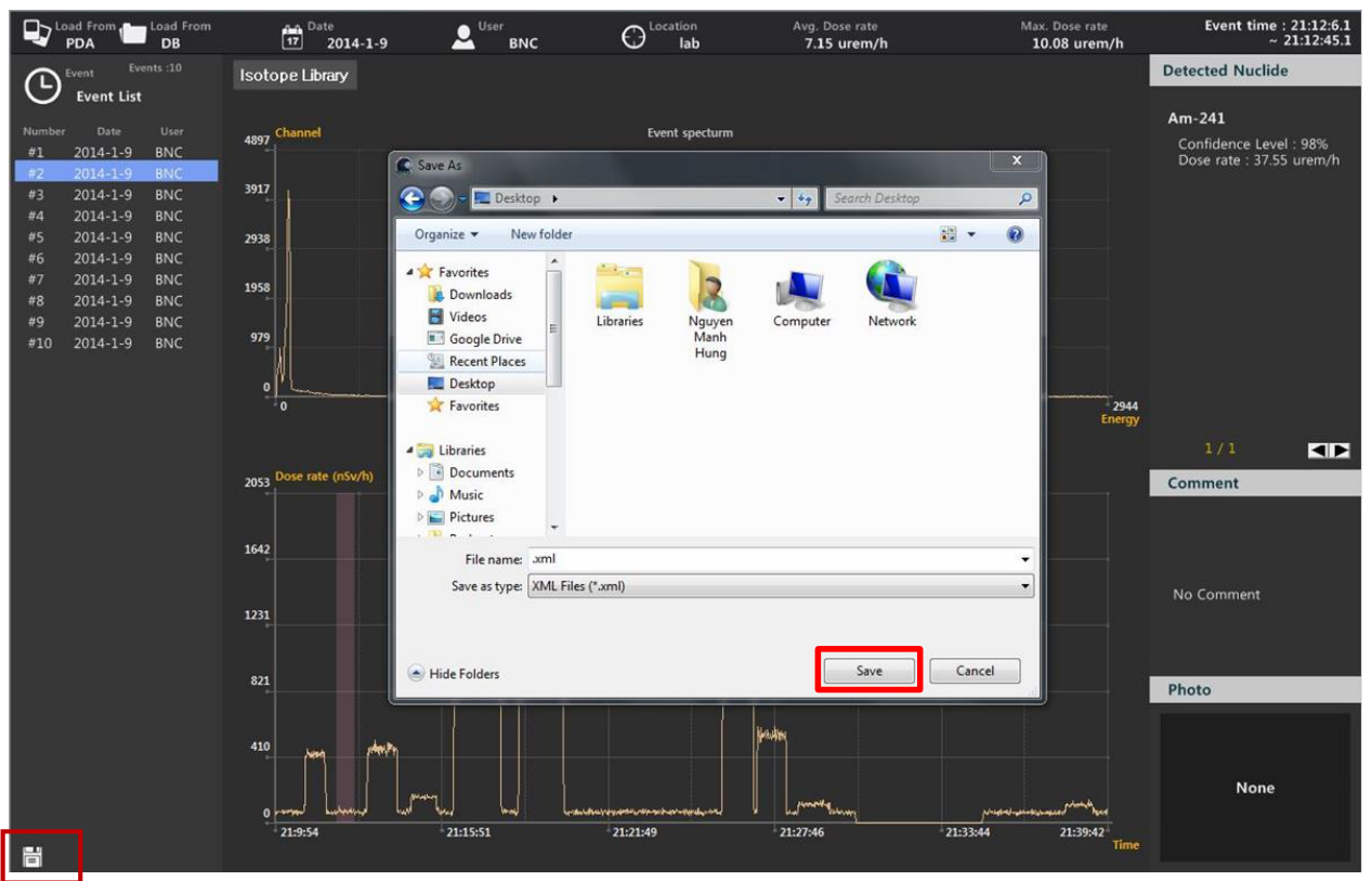 Save as ANSI42.42 XML file format with destination directory browser