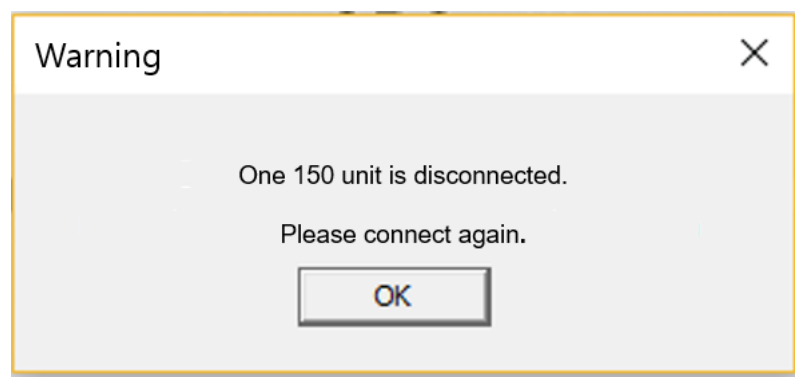 Disconnection error message on PeakGo-D