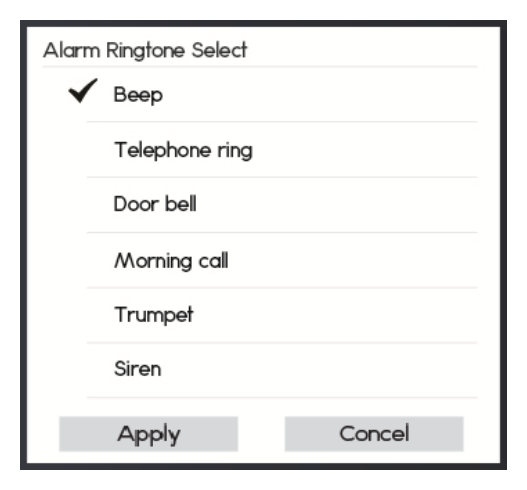 Select alarm ringtone