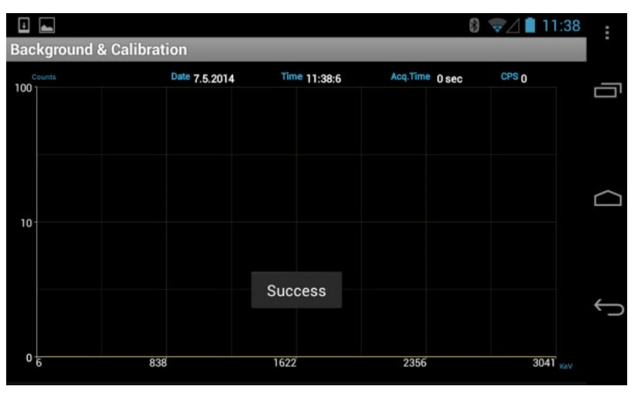 Manual calibration, Success message