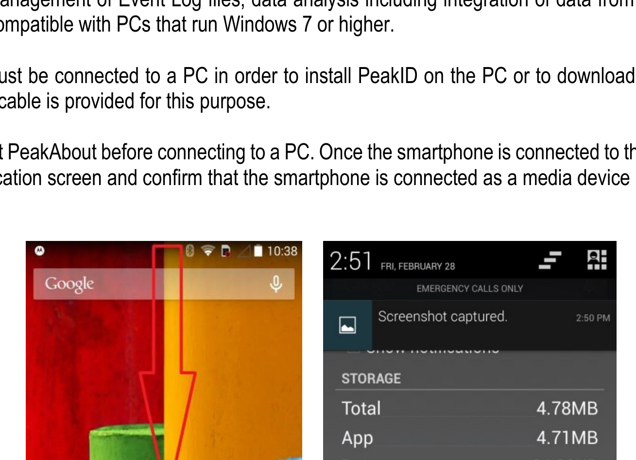 Figure 5.1. Notification screen showing the smartphone connected as a media device