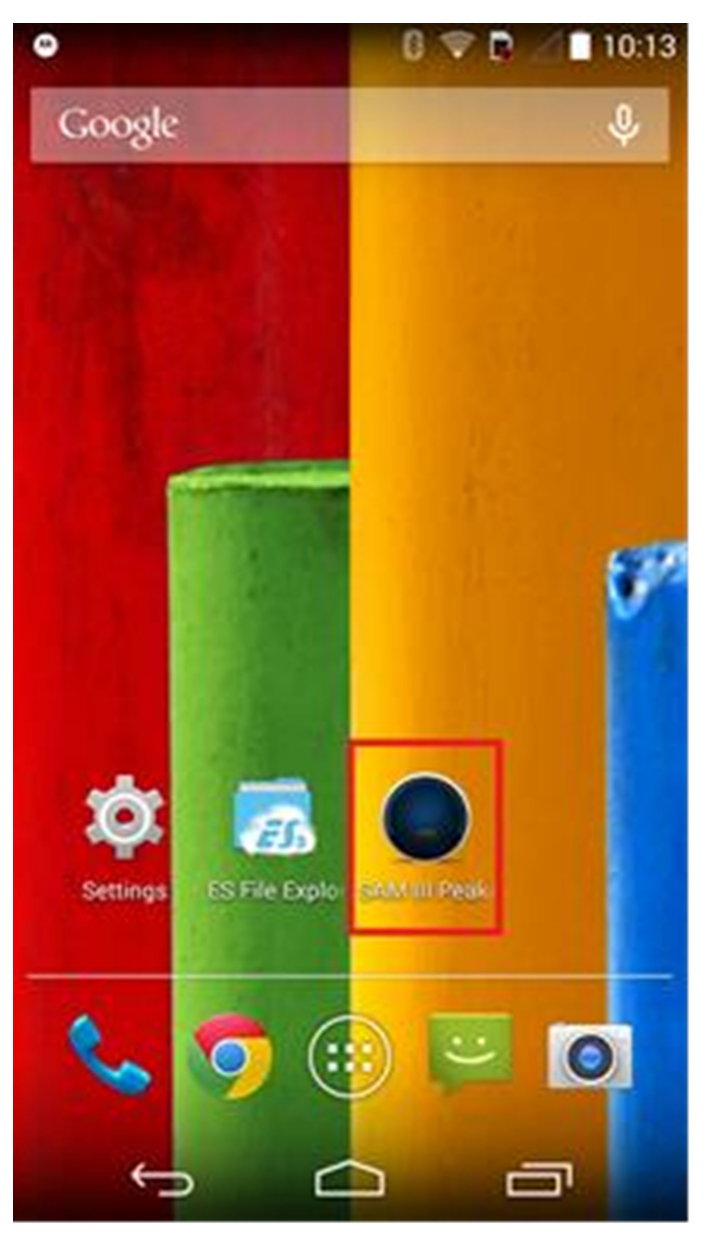 PeakAbout icon on the smartphone Applications menu