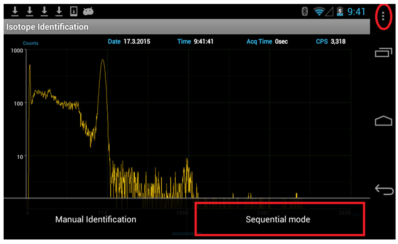 Figure 4.27. Starting Sequential mode showing Manual Identification and Sequential mode on the bottom bar
