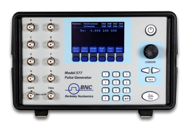 Berkeley Nucleonics Model 577 digital delay and pulse generator, front panel